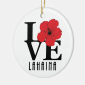 LOVE Lahaina Red Hibiscus Keramisch Ornament (Links)