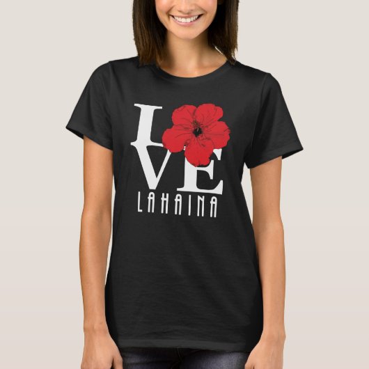 LOVE Lahaina Red Hibiscus T-shirt (Voorkant)