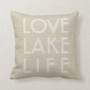 LOVE LAKE LIFE aangepaste naam meer Kussen