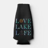 Love Lake Life Nautical Waterverf Typografie Flesjeskoeler (Voorkant)