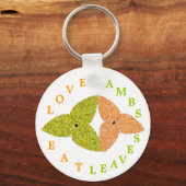 Love Lambs Eat Leaves Sleutelhanger (Voorkant)