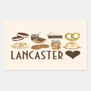 Love Lancaster PA Pennsylvania Dutch Amish Foods Rechthoekige Sticker