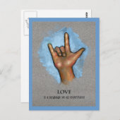 Love Language: Amerikaanse gebarentaal: Kunst Briefkaart (Voorkant / Achterkant)