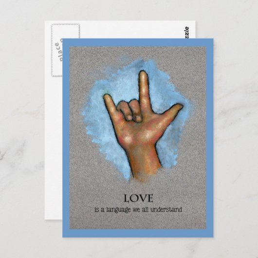 Love Language: Amerikaanse gebarentaal: Kunst Briefkaart (Voorkant / Achterkant)