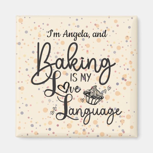 Love Language Baking Personalized Magnet (Voorkant)