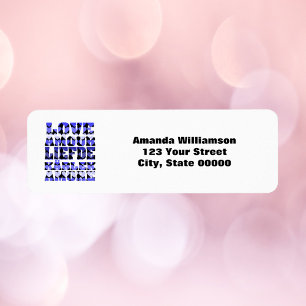 Love Languages Blue Personalize Retouradres Etiket