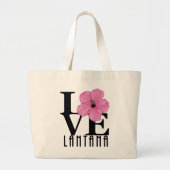 LOVE Lantana PinkHibiscus Grote Tote Bag (Voorkant)