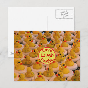 Love Laugh Forgave Rubber Ducks Inspirerend Briefkaart