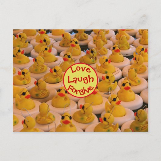 Love Laugh Forgave Rubber Ducks Inspirerend Briefkaart (Voorkant)