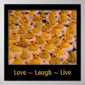Love Laugh Live Rubber Ducks Inspirerend Poster (Voorkant)