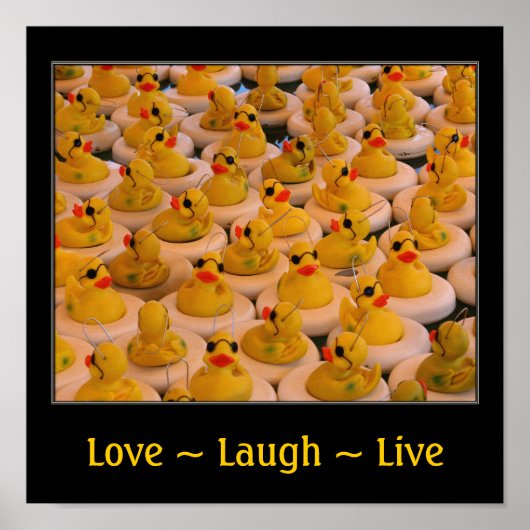Love Laugh Live Rubber Ducks Inspirerend Poster (Voorkant)
