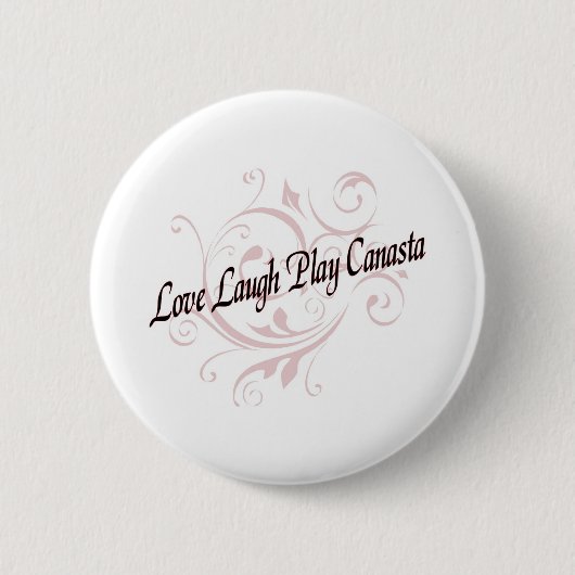 Love Laugh Play Canasta Red Ronde Button 5,7 Cm (Voorkant)