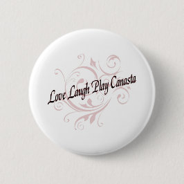 Love Laugh Play Canasta Red Ronde Button 5,7 Cm