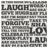 Love Laugh Quote Print Pattern Fabric Stof (Close Up)