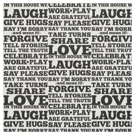 Love Laugh Quote Print Pattern Fabric Stof (Swatch)