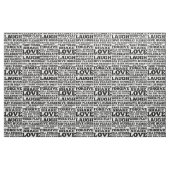 Love Laugh Quote Print Pattern Fabric Stof (Fat Quarter)