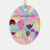 Love laugh sprinkles cake pops rainbows Christmas Keramisch Ornament (Rechts)