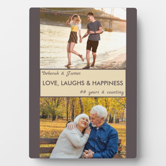 Love Laughs Happiness Couples Jubileum Foto Fotoplaat (voorkant)