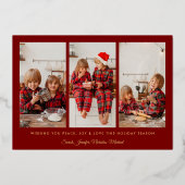 Love Laughter Christmas Magic Holiday Folie Feestdagenkaart (Achterkant)