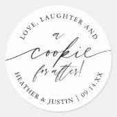 Love Laughter en een Cookie voor After Cookie Favo Ronde Sticker (Voorkant)