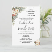 Love Laughter Happily Engagement Winter Floral Kaart (Staand voorkant)