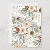 Love Laughter Happily Engagement Winter Floral Kaart (Achterkant)