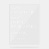 Love, Laughter & Happily Ever After Custom Wedding Acryl Bord (Voorkant)
