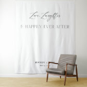 Love Laughter Happily Ever After Wedding Backdrop Wandkleed (In situ)