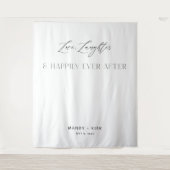 Love Laughter Happily Ever After Wedding Backdrop Wandkleed (Voorkant)