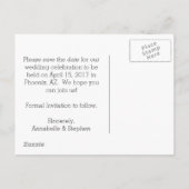 Love Laughter nog lang en gelukkig na Save the Dat Aankondigingskaart (Achterkant)