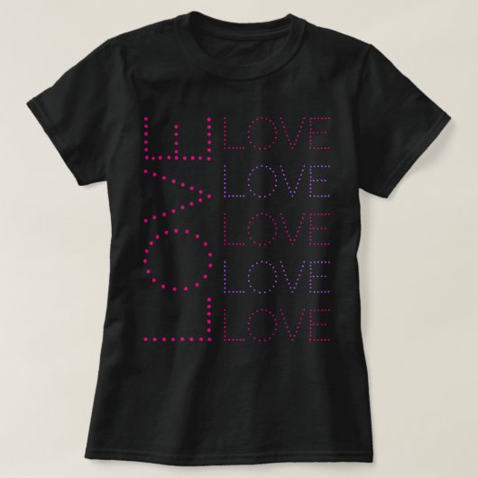 LOVE-lavendel en roze grafische gekleurde typograf T-shirt (Design voorkant)