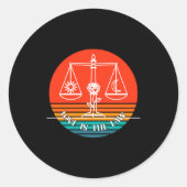 Love Law Retro  Ronde Sticker (Voorkant)