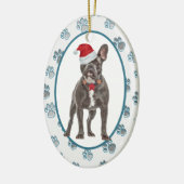 Love Leaves Pawprints French Bulldog Keramisch Ornament (Links)