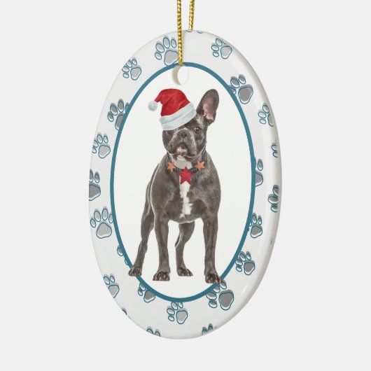 Love Leaves Pawprints French Bulldog Keramisch Ornament (Links)