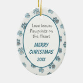 Love Leaves Pawprints French Bulldog Keramisch Ornament (Achterkant)