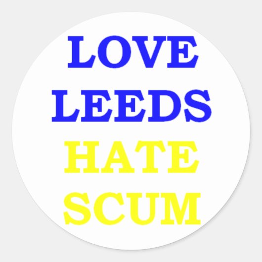 Love Leeds haat tuig Ronde Sticker (Voorkant)