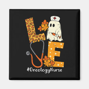 LOVE Leopard Ghost Oncology Nurse Halloween Costum Magneet