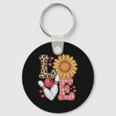 Love Leopard Sunflower Bowling Valentine Bowling P Sleutelhanger (Voorkant)