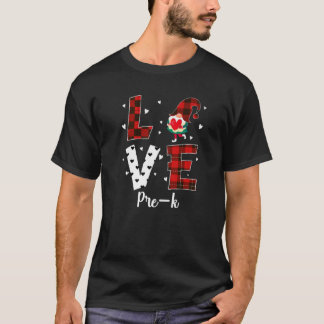 Love Leopard Teacher 100 Days of Gnomen Lovers Pre T-shirt