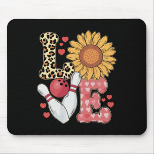 Love Leopard Zonnebloem Bowling Valentijn Bowling  Muismat