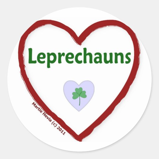 Love Leprechauns Ronde Sticker (Voorkant)
