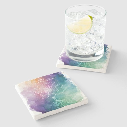 LOVE | Let Our Vibrations Evolve Stenen Onderzetter (Zijkant)