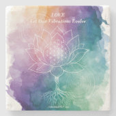 LOVE | Let Our Vibrations Evolve Stenen Onderzetter (Voorkant)