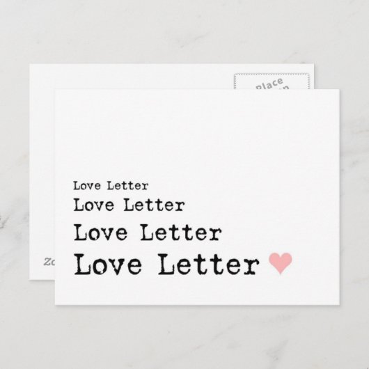 Love Letter Briefkaart (Voorkant / Achterkant)