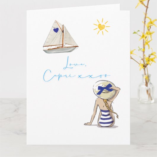 Love Letter Design - Liefde, Capri xxoo Kaart (Gele Bloem)