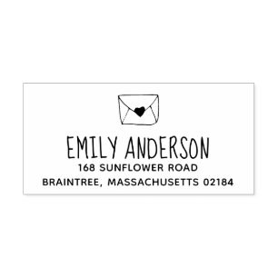 Love Letter Envelope met Sealed Heart Zelfinktende Stempel