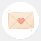 Love letter envelope ronde sticker (Voorkant)