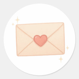 Love letter envelope ronde sticker