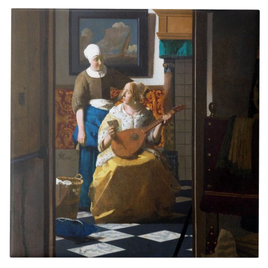 Love Letter, Johannes Vermeer Tegeltje (Voorkant)