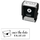 Love Letter Sealed Heart Envelope Save the Date Zelfinktende Stempel (In situ)